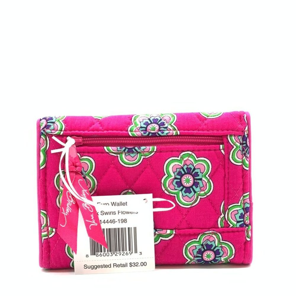 Vera Bradley Euro Wallet in Pink Swirls Flowers - Picture 2 of 7